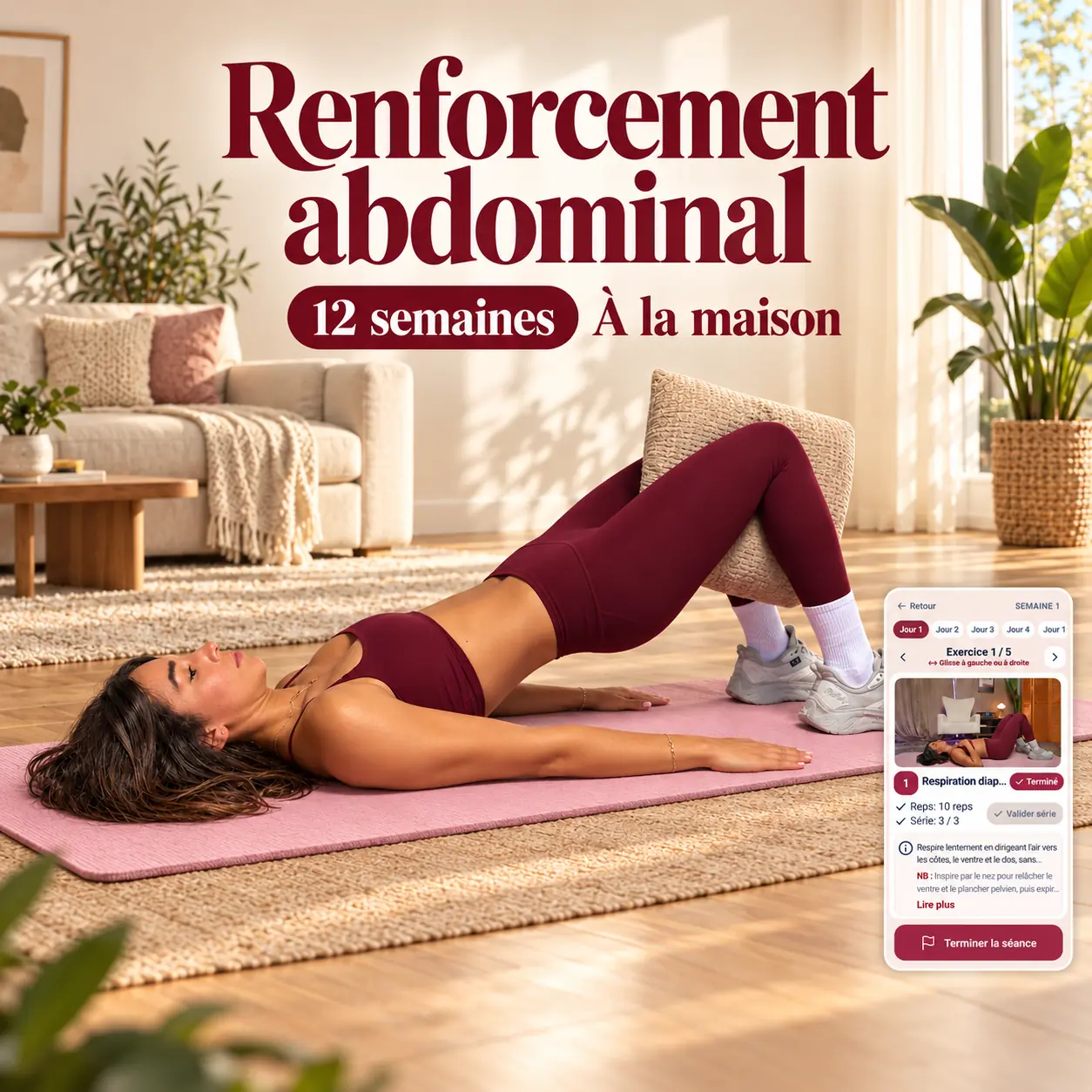 Programme Renforcement abdominal de 12 semaines dans l’application Pina Biofit