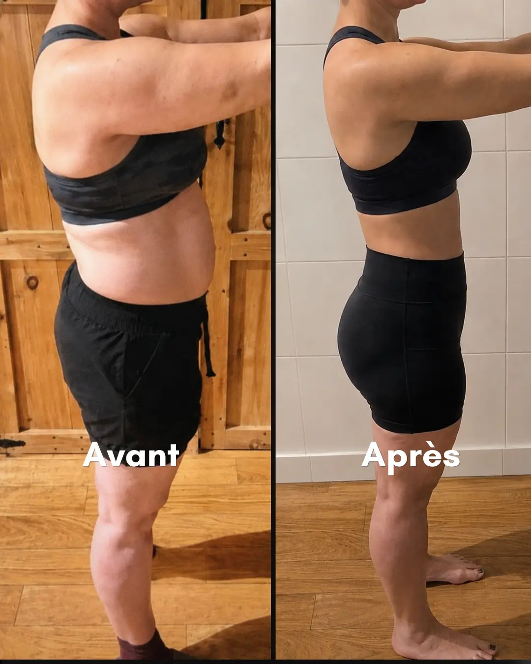 Transformation avant et après d'une cliente Pina Biofit