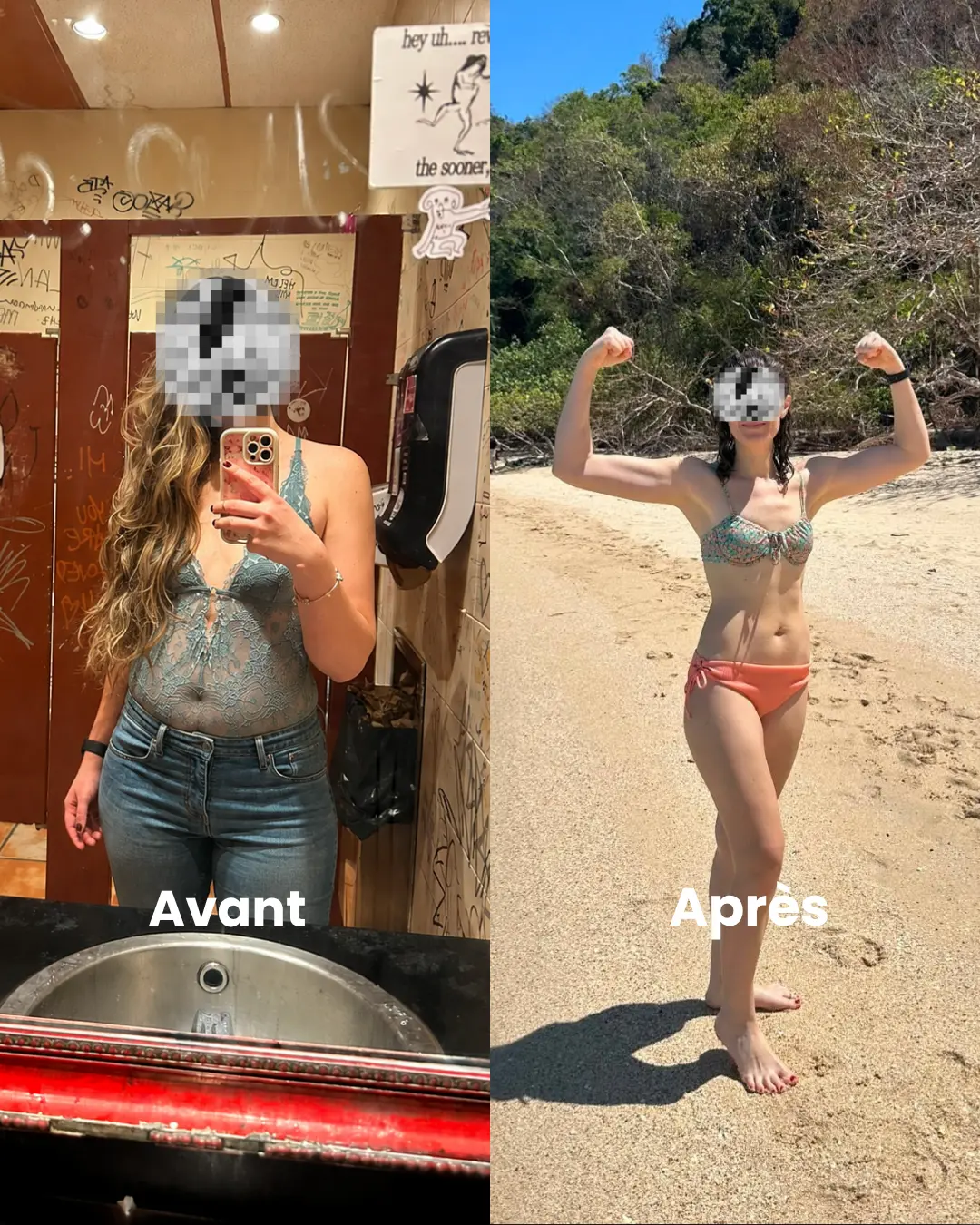 Transformation avant et après d’une cliente Pina Biofit 2