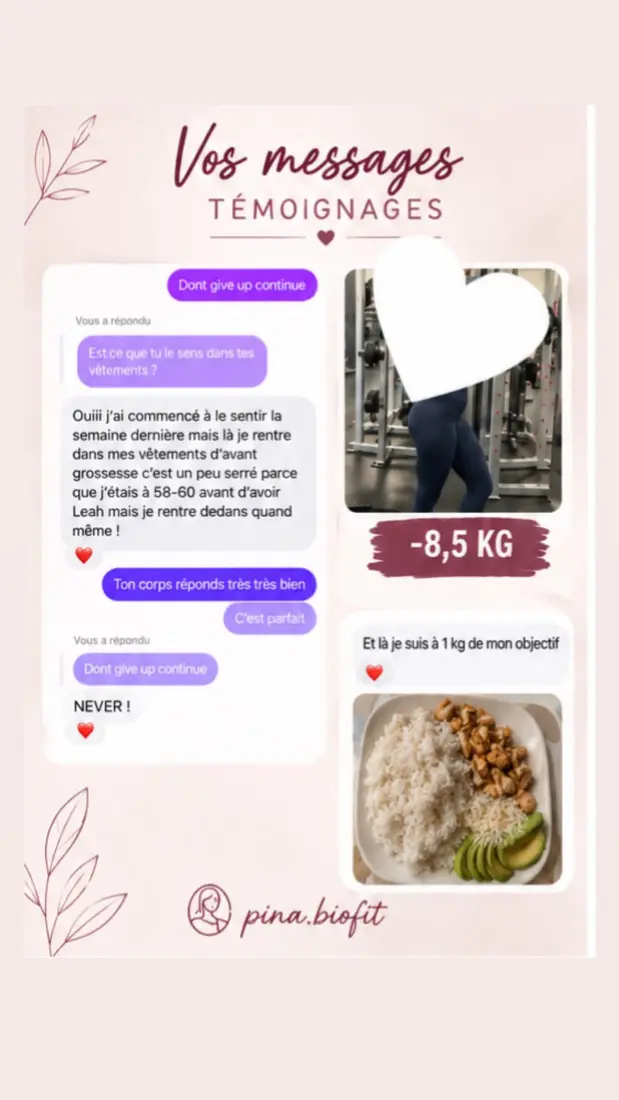 Témoignages et résultats de clientes Pina Biofit